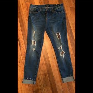 Judy blue leopard patch  Skinnies